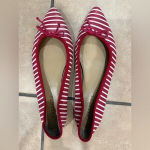 Talbots Red and White Striped Flats
